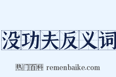 没功夫反义词是什么意思的图片